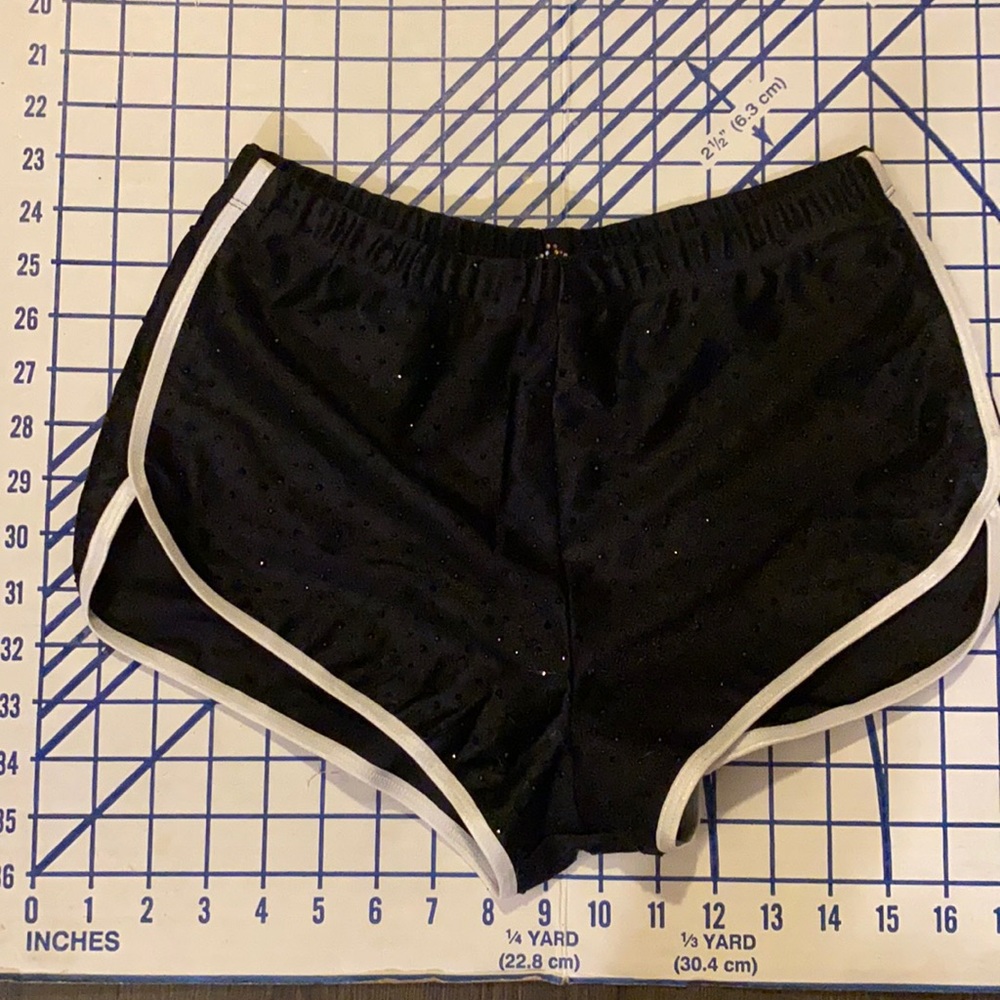 Dbleudazzle sparkle sport shorts black rave fest S